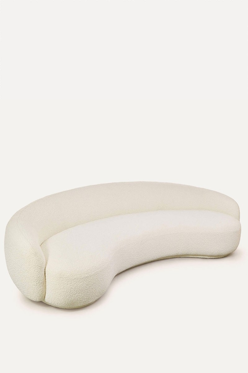 Boucle Curved Sofa from Six The Residence