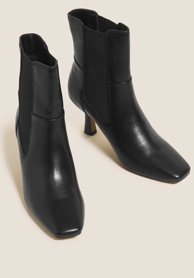 Stiletto Heel Square Toe Chelsea Boots