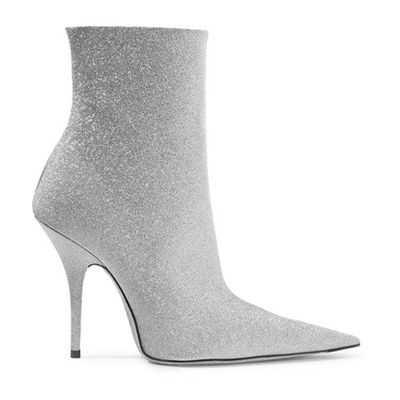 Knife Glittered Leather Ankle Boots from Balenciaga