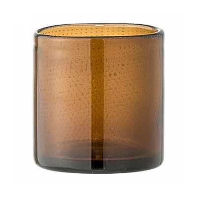 Amber Glass Tea Light Holder