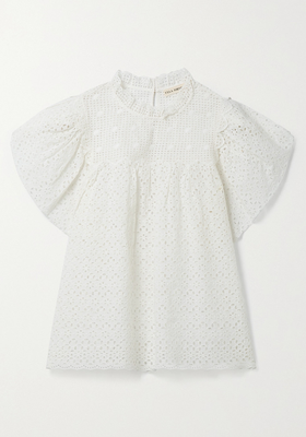 Mae Gathered Broderie Anglaise Cotton Top from Ulla Johnson