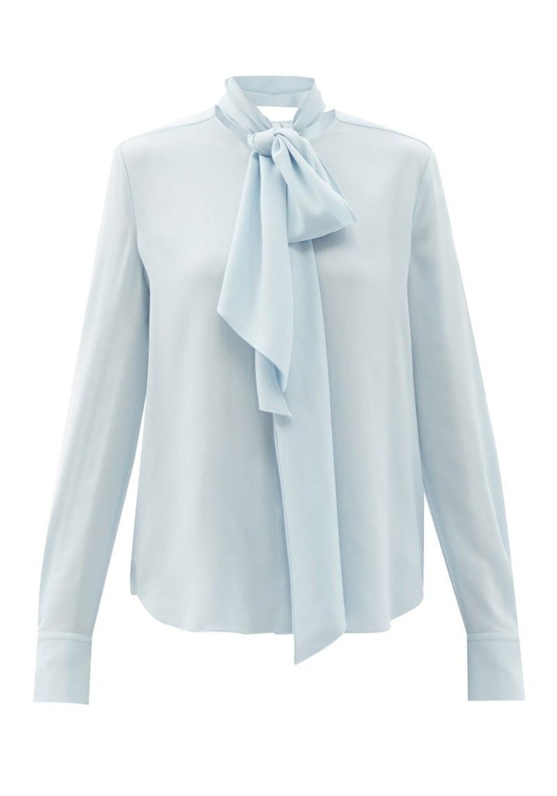 Tie-Neck Crepe Blouse from Another Tomorrow
