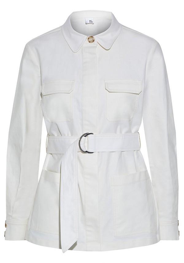 Elena Belted Cotton-Blend Drill Jacket