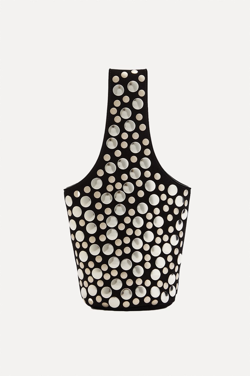 Livia Small Studded Suede Bucket Bag from KHAITE