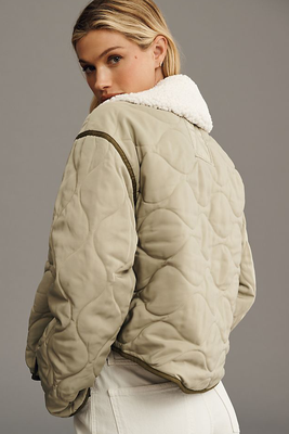 Removable Collar Quilted Sherpa Jacket, £120 | By Anthropologie