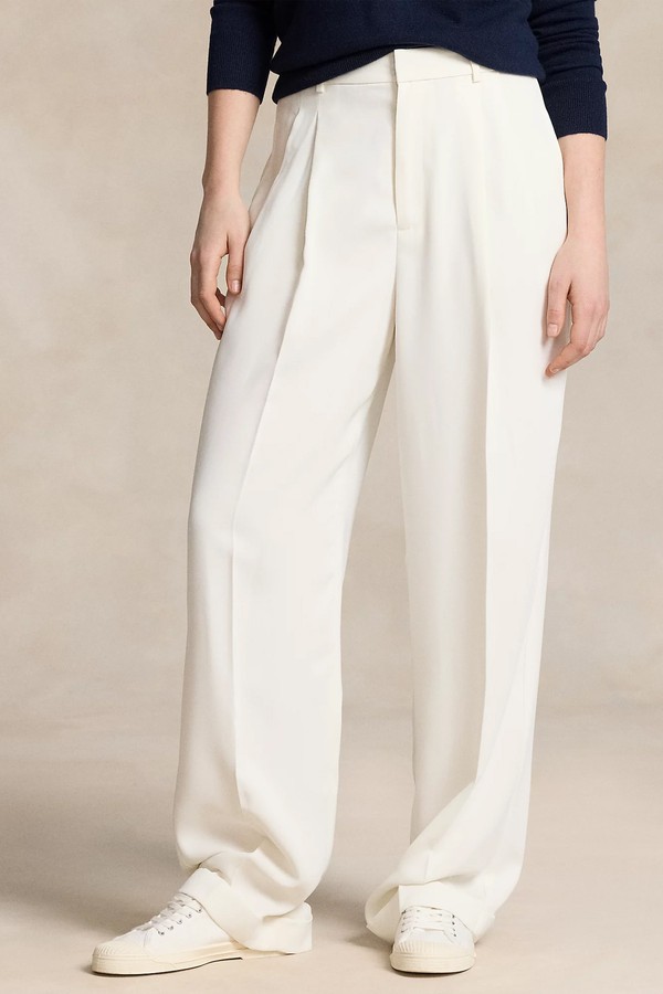 Pleated Straight-Leg Trousers