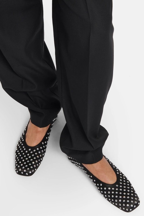 Crystal-Embellished Satin Ballet Flats from Magda Butrym