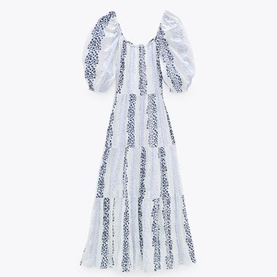Printed Dress With Embroidery from Zara
