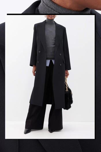 Double-Breasted Grain De Poudre Longline Coat  from Victoria Beckham