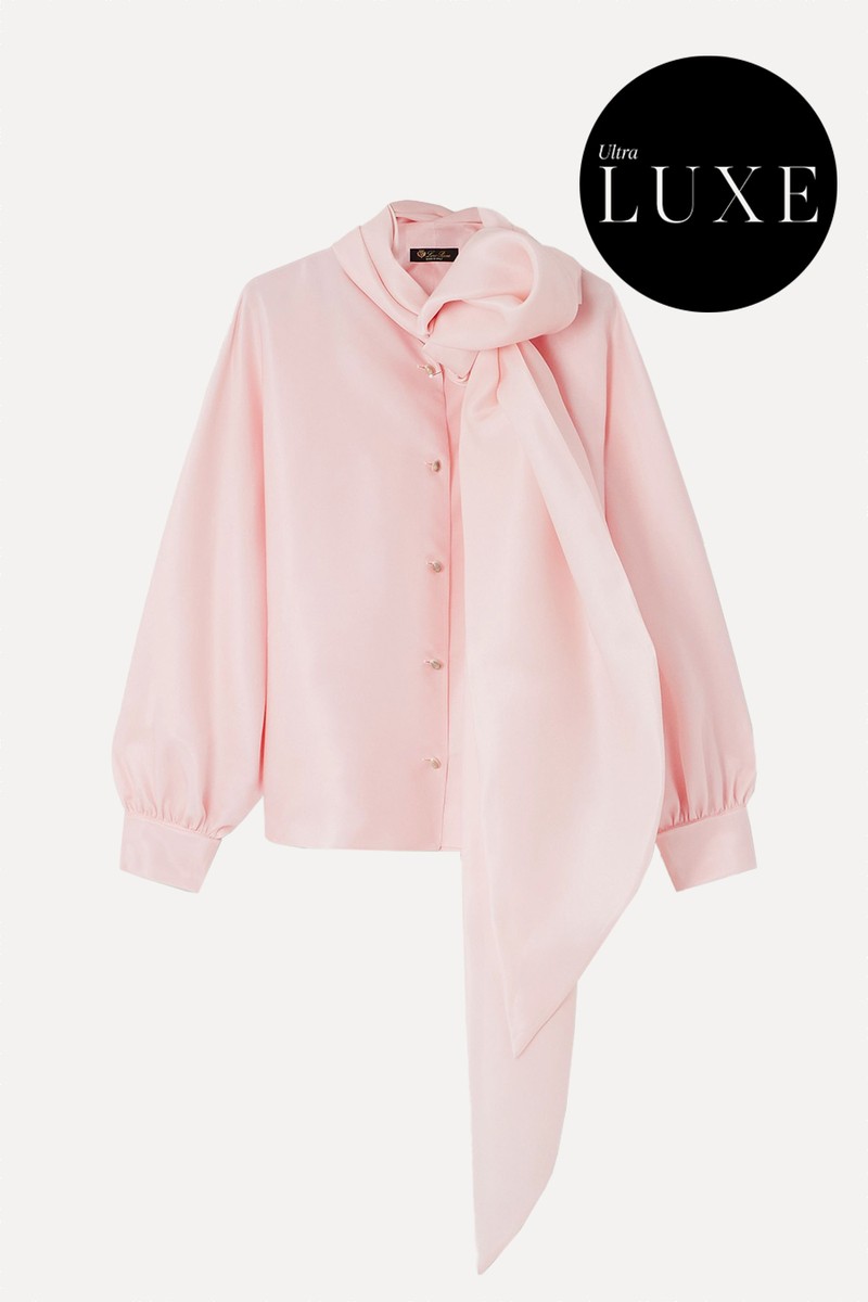 Patricia Tie-Neck Silk-Organdy Blouse from Loro Piana