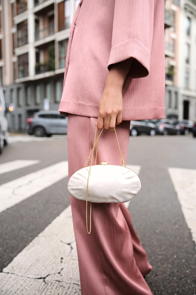 Pearl-Effect Clutch Bag from ZARA