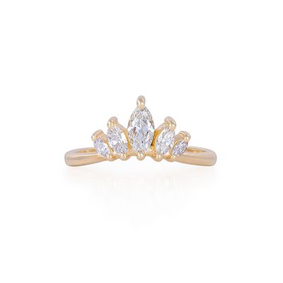 Crown Of Hope Polished Gold Marquise Diamond Ring