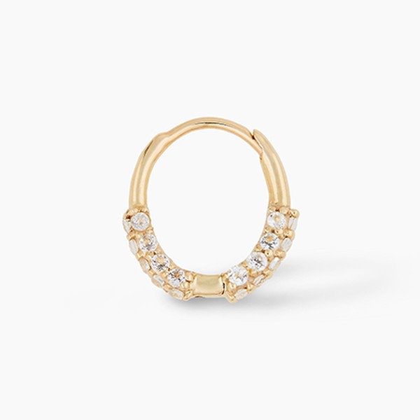 Oval Huggies Medium with White Topaz from Otiumberg