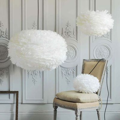 Aurora White Feather Pendant Shades from Graham & Green