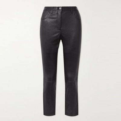 Black Leather Skinny Pants from Theory