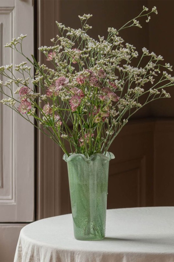 Green Glass Ruffle Vase from Graham & Green