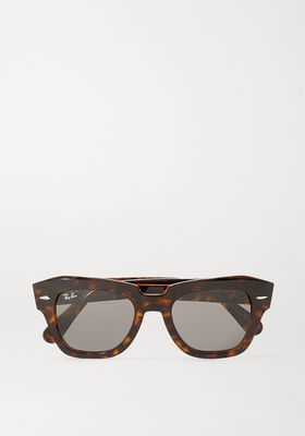 Wayfarer Square-Frame Tortoiseshell Acetate Sunglasses from Ray Ban