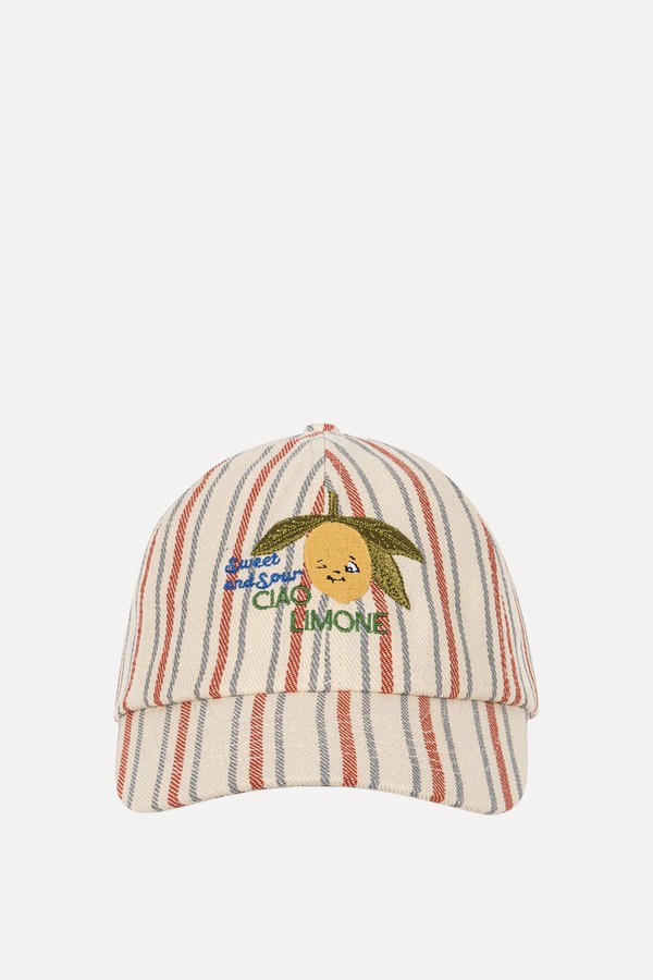 Frankie Striped Lemon Print Cap from Konges Sløjd 