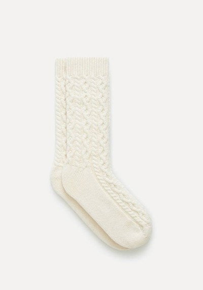 Cable Knit Wool-Blend Socks 