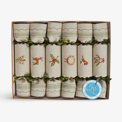 Woodland Reusable Empty Christmas Crackers Set Of Six from Kate Sproston
