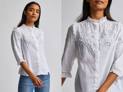Ivory Cutwork Lace Cotton Top