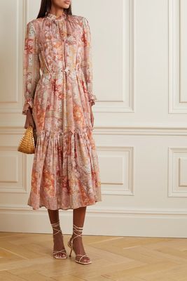Kaleidoscope Printed Georgette Midi Dress, £995 | Zimmerman