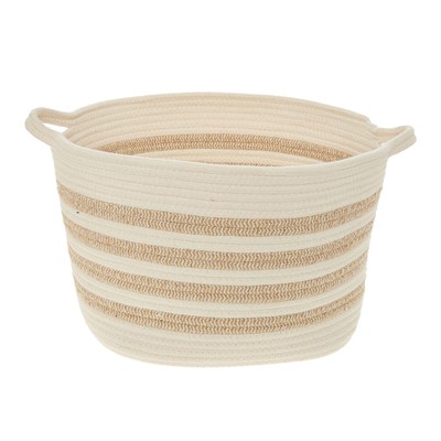 Cream Rope Storage Basket