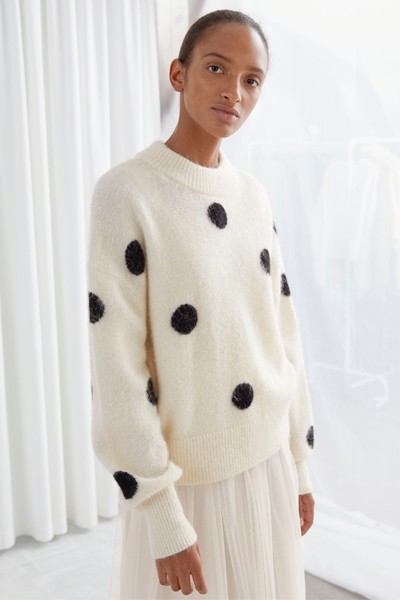 Wool Blend Polka Dot Sweater