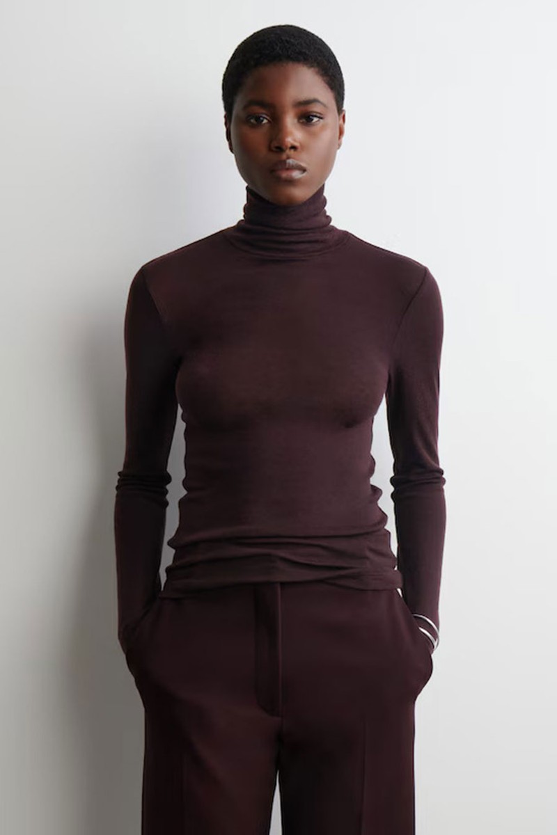 Merino Wool High-Neck Top