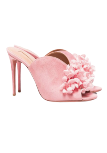 Pink Suede Mule from Aquazzura