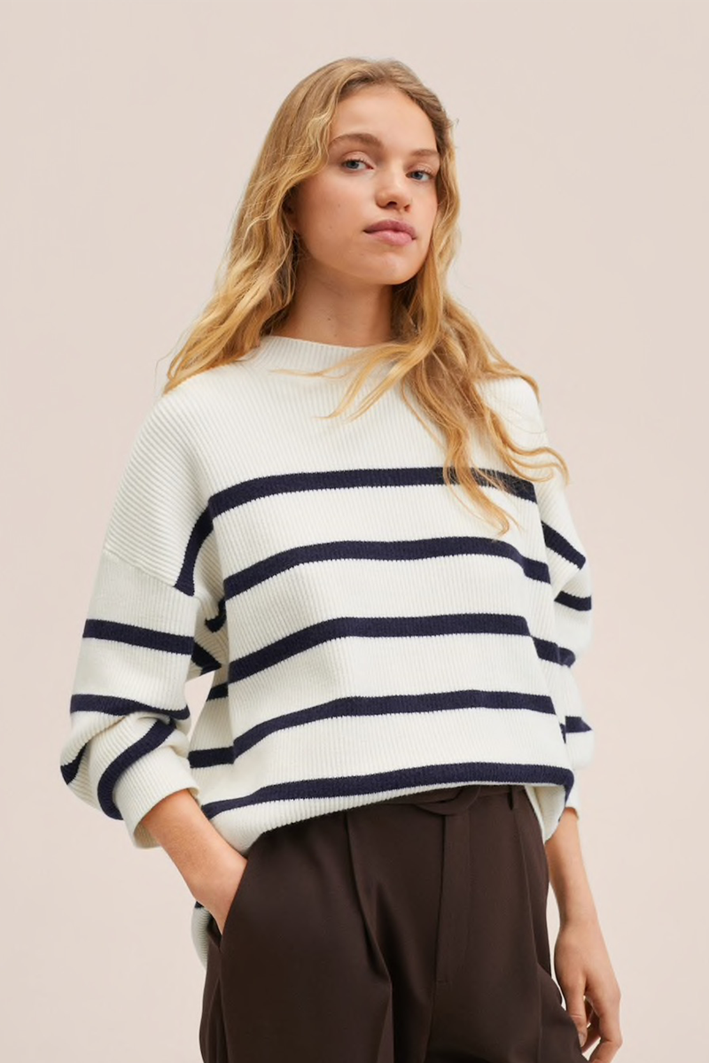 Striped Rib Sweater from Mango