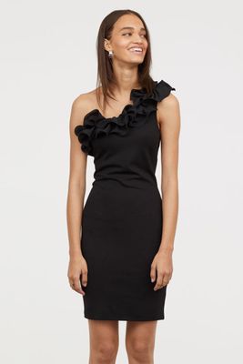 One-Shoulder Dress (Black)