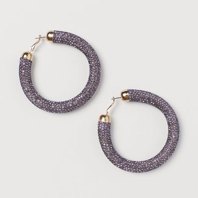 Rhinestone Hoop Earrings from H&M