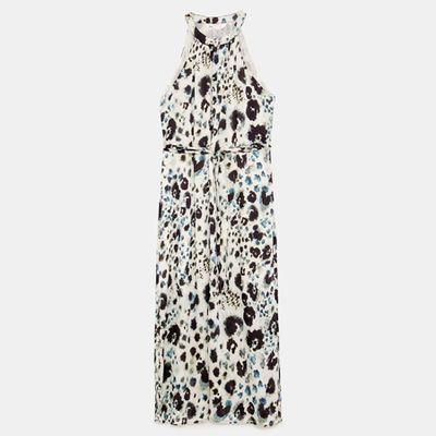 Leopard Print Halterneck Dress from Zara