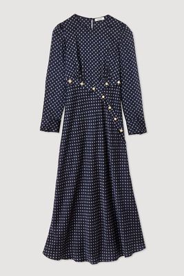 Long Flowing Dress With Polka-Dot Print from Sandro