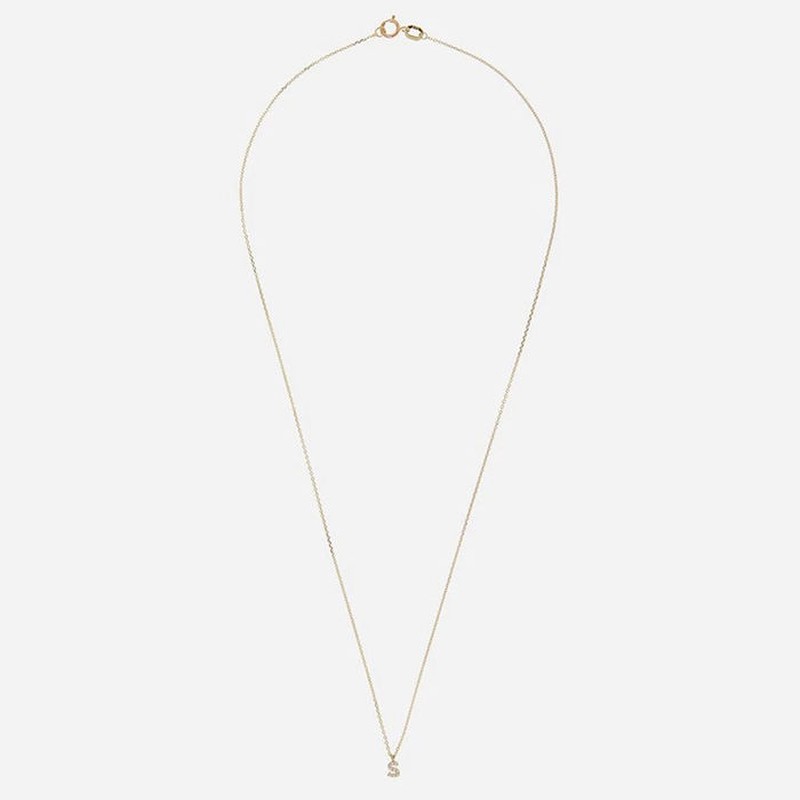 Gold S Diamond Initial Pendant Necklace from Arum & Grey