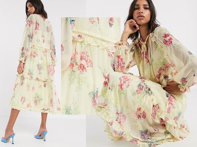 Button Through Soft Maxi Dress In Vintage Floral Print from ASOS
