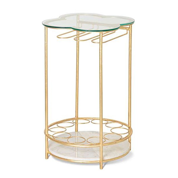 Fiore Marble & Glass Drinks Table from Oliver Bonas