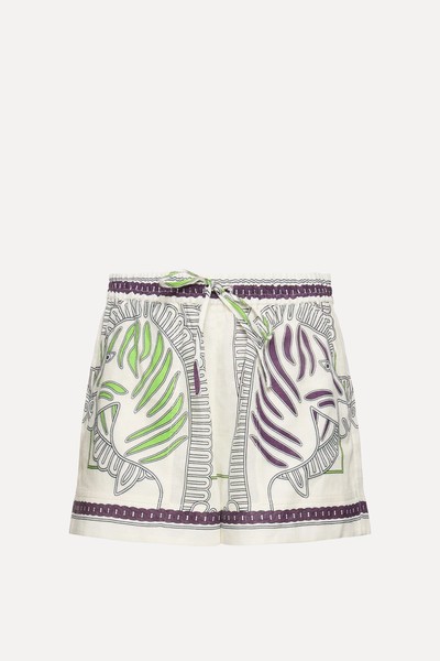 Printed Linen Camp Shorts  from Tory Burch 