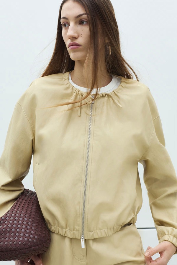 Neck Tie Bomber Jacket