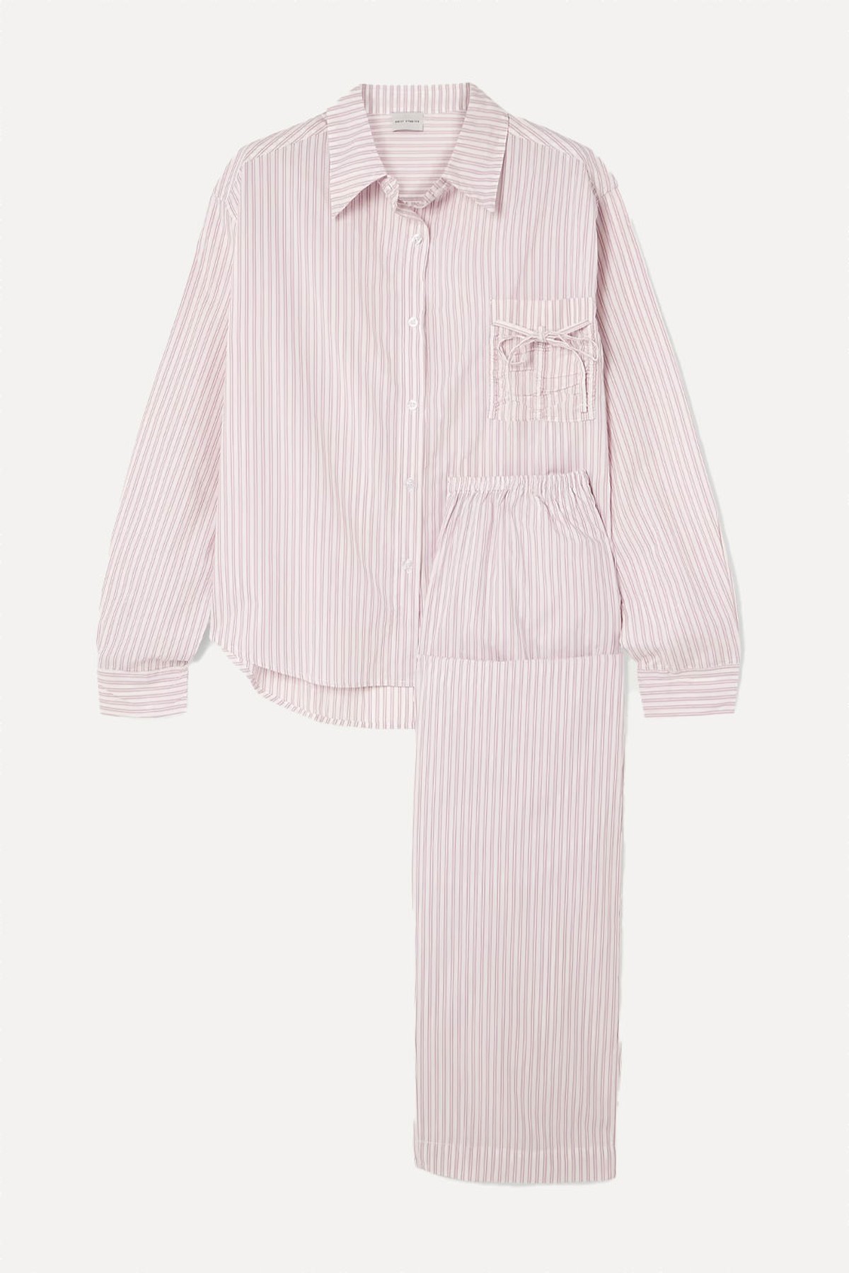 Bow Detailed Striped Organic Cotton Pajama Set from DEIJI-STUDIOS