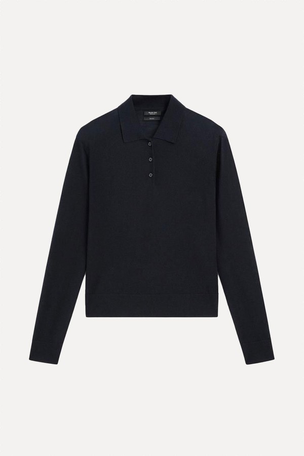 100% Wool Polo Collar Sweater With Buttons from Massimo Dutti