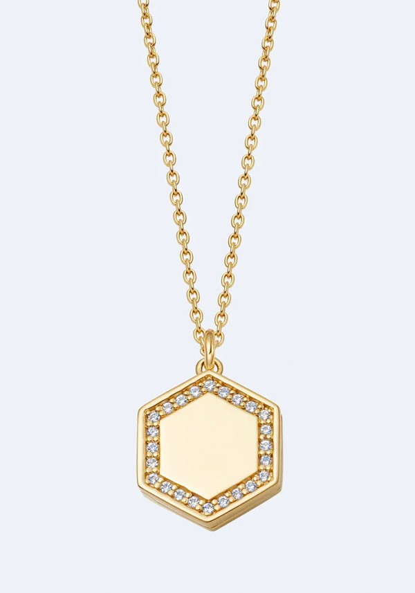 Deco White Sapphire Cosmos Locket