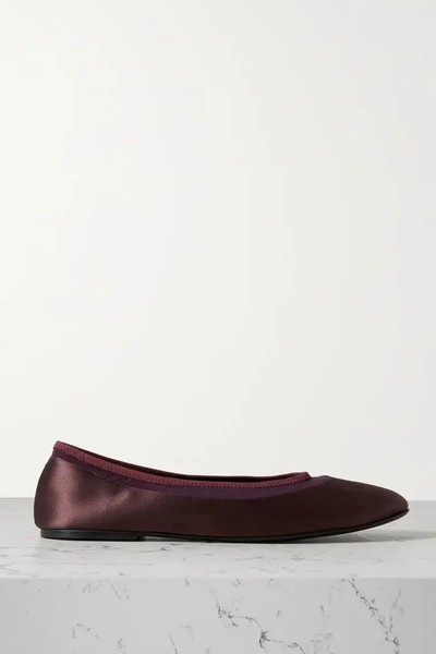 Frano Stretch Jersey-Trimmed Satin Ballet Flats from Lou Lou Studio