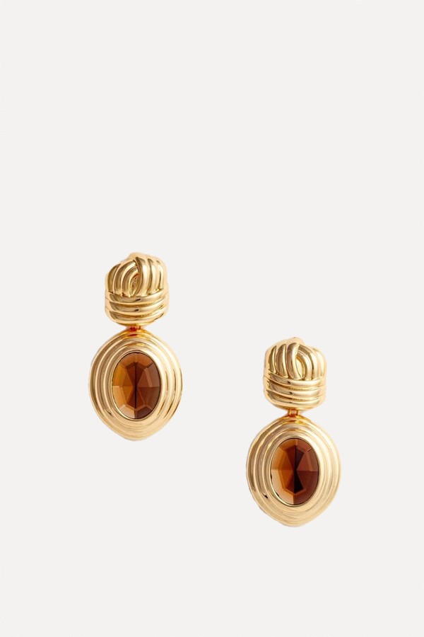 Knot Tiered Amber Earrings from Self Portrait