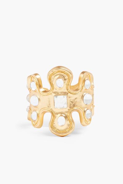 Gold Tone Crystal Cuff from Kenneth Jay Lane