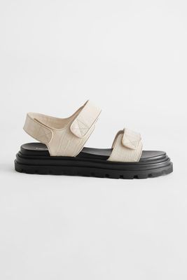 Croc Embossed Leather Sandals from & Other Stories