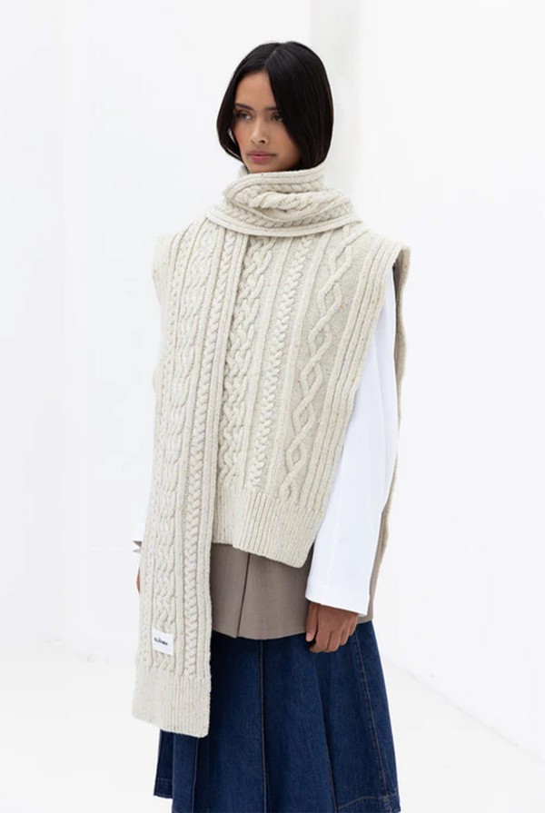 Aran Knit Wool Vest