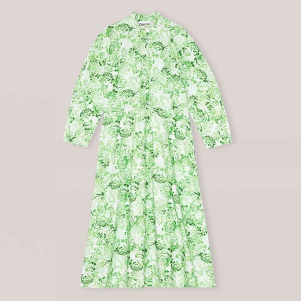 Printed Cotton Poplin Midi Dress from Ganni