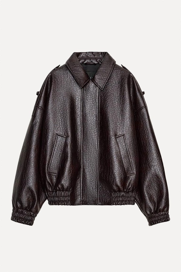 Leather Effect Bomber Jacket from Zara